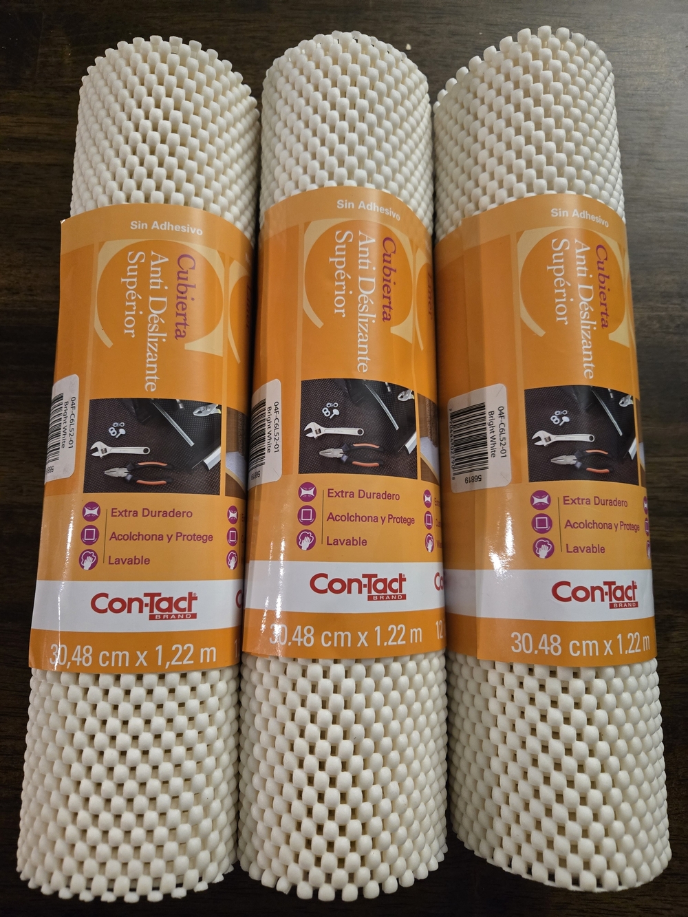 (3) Rolls Con-tact Brand Non-Slip Shelf Liner Roll in Bright White